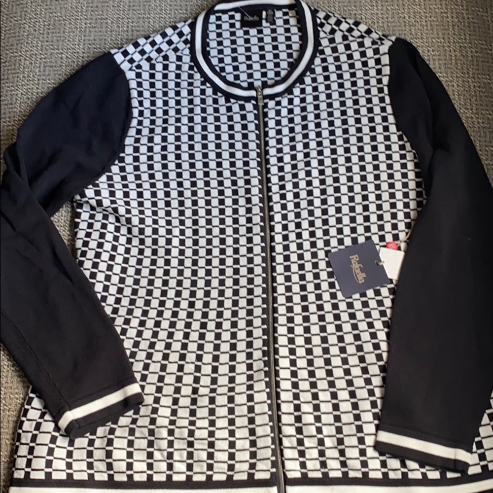 New Rafaella XL Bomber Zip Sweater